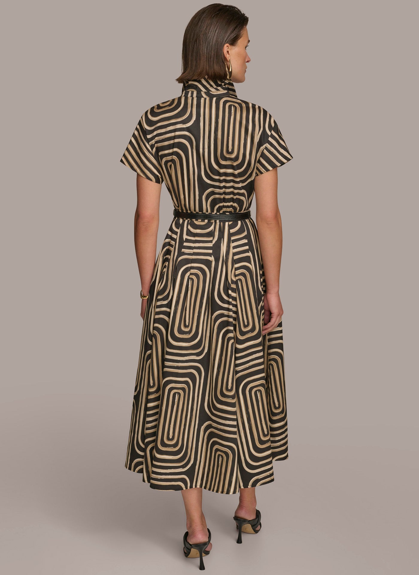 (image for) STAND OUT FROM THE CROWD PRINT BELTED SHIRT DRESS